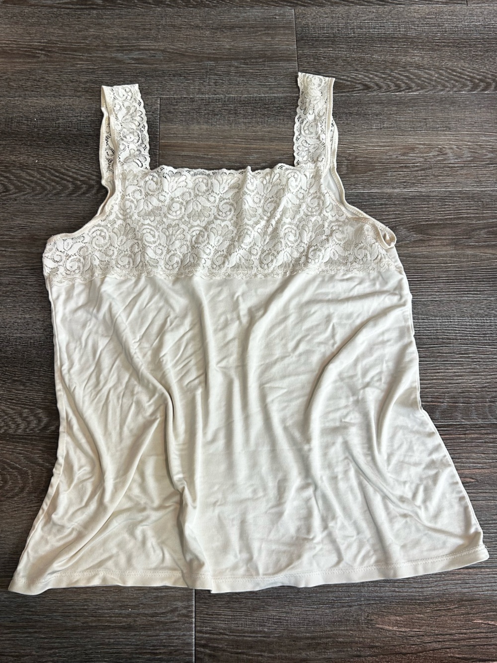Cato Lace-Trim Tank Top - Cream